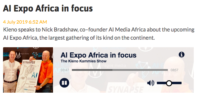 AI Expo Africa on cape talk show