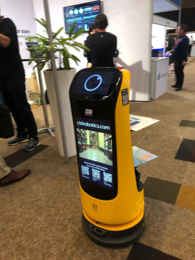 Service robots delivering programmes at AI expo Africa 2022 